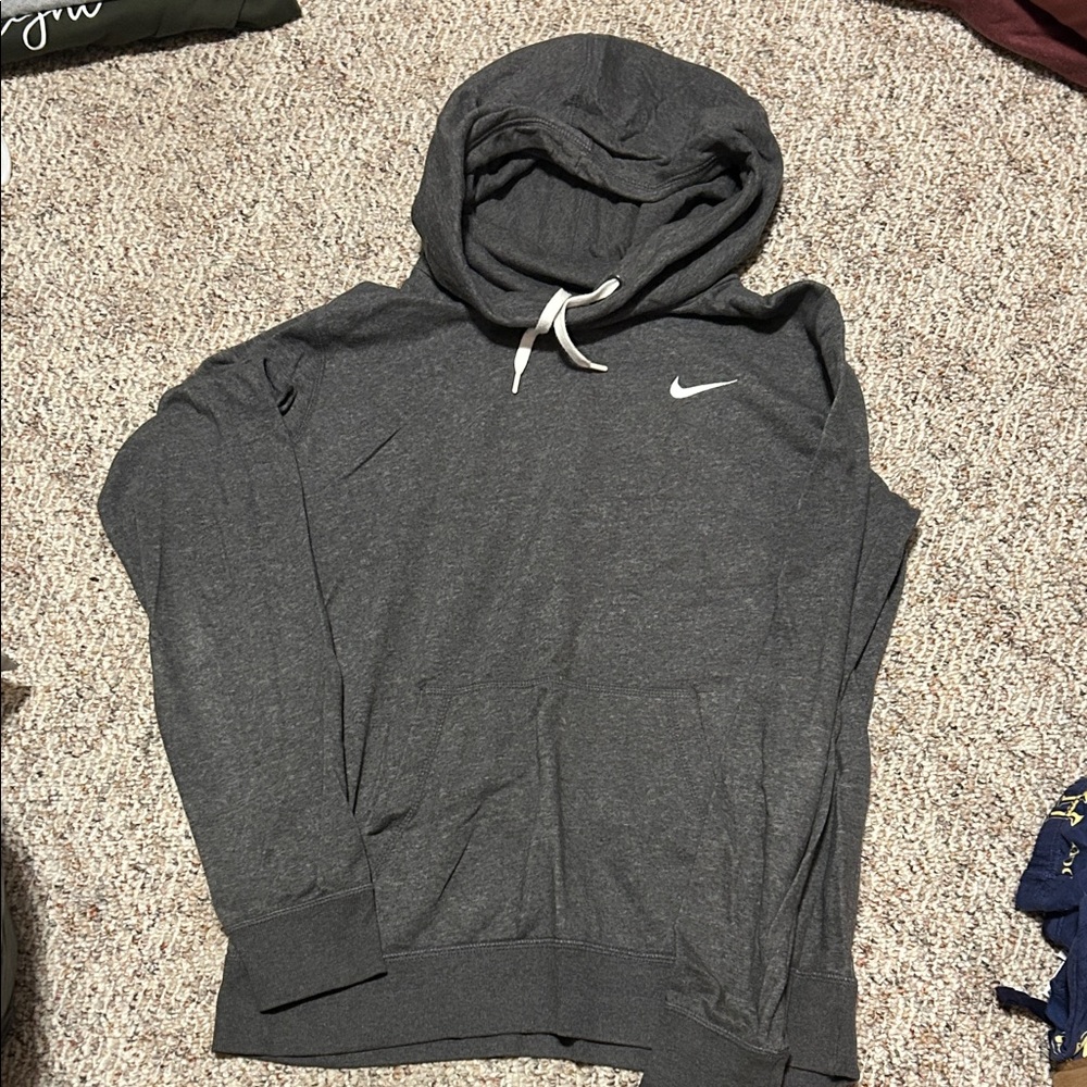 Nike Charcoal Hoodie with White Swoosh